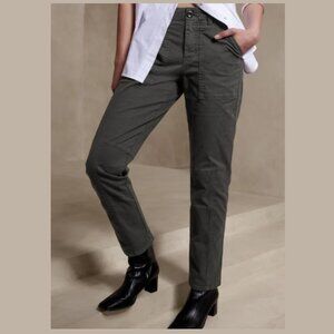BANANA REPUBLIC Mid-Rise Slim Cargo Pants 27" Twill Utility Tapered Leg Womens 8